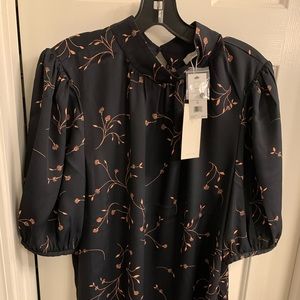 Joie Navy Print Blouse Never Worn